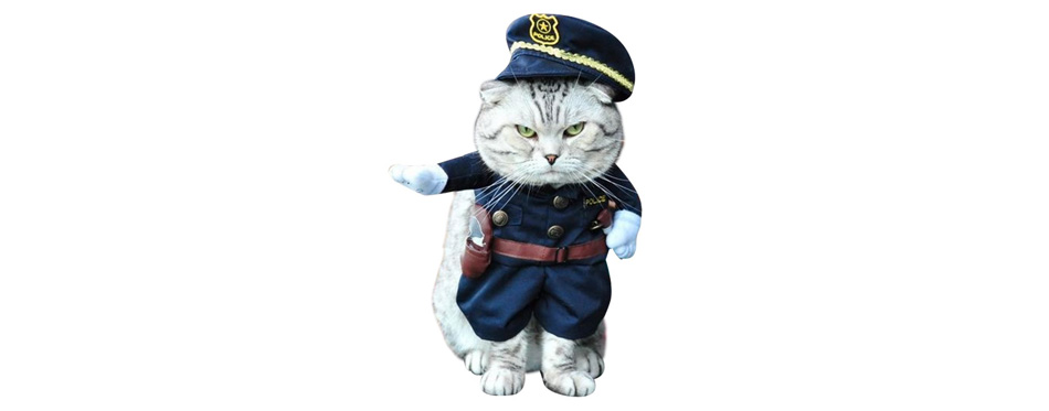 NACOCO Pet Policeman Costumes Dog and Cat Halloween Suits (Large)