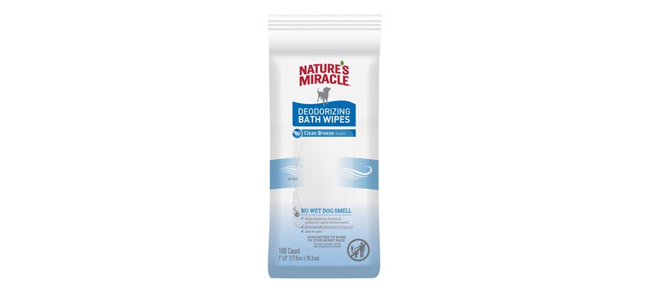 Nature's Miracle Deodorizing Lavender Scent Bath Wipes for Dogs