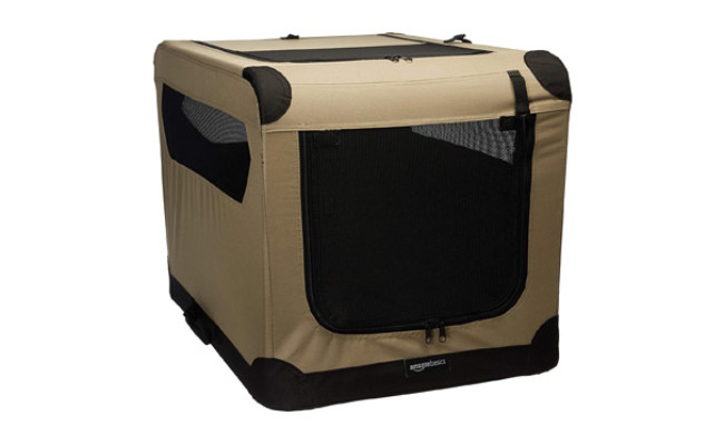 amazonbasics folding soft dog crate